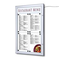 Outdoor Menu Case LED Illuminated With Logo Panel Portrait 1x A4