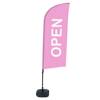 Beach Flag Alu Wind Complete Set Open Pink English