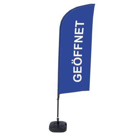 Beachflag Alu Wind Komplett-Set Geöffnet Braun Englisch