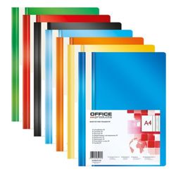 Skoroszyt OFFICE PRODUCTS, PP, A4, miękki, 100/170mikr., żółty