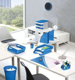 Szufladka na biurko CEPPro Gloss, polistyren, niebieska