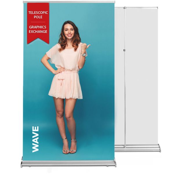 Roll up Wave 120x220 - teleskopowy maszt, system wymiany grafik