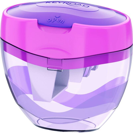 Temperówka plastikowa KEYROAD, pastel, potrójna, z pojemnikiem, blister, mix kolorów