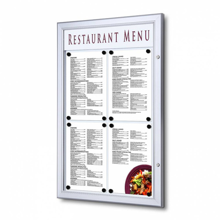 Outdoor Menu Case Non-Illuminated With Logo Panel Portrait 4x A4