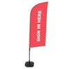 Beachflag Alu Wind Komplett-Set Hier Anmelden Rot Englisch