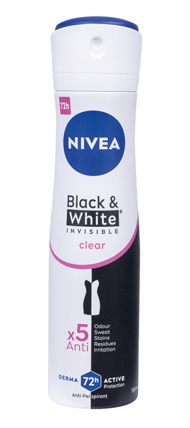 Antyperspirant w sprayu NIVEA Invisible B&W Clear, 150ml
