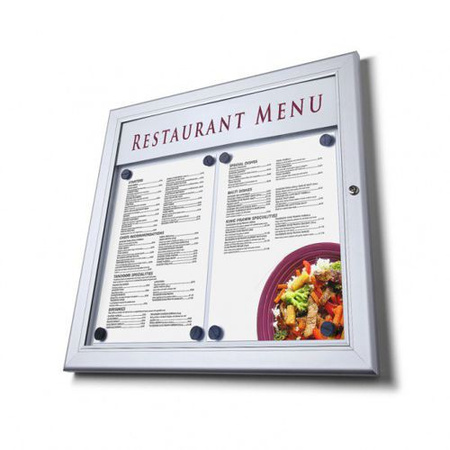 Outdoor Menu Case Non-Illuminated With Logo Panel Landscape 2x A4