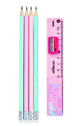 Zestaw szkolny KEYROAD, Pastel, 7 elementów, blister, mix kolorów