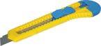 Nóż biurowy DONAU 18mm, plastikowy, z blokadą, niebiesko-żółty