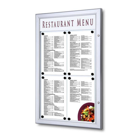 Outdoor Menu Case Non-Illuminated With Logo Panel Landscape 2x A4