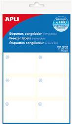 Etykiety mrozoodporne APLI, w bloczku, 10 arkuszy, 60 etykiet, białe