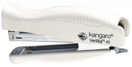 Zszywacz KANGARO Vertika-45+zszywki, zszywa do 30 kartek, blister, beżowy