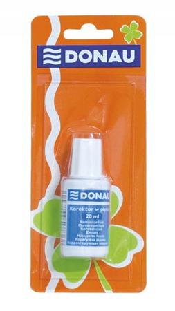 Korektor w płynie DONAU z pędzelkiem, 20ml, zawieszka