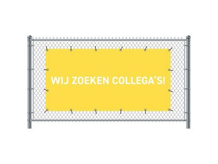 Fence Banner 200 x 100 cm Hiring Dutch Yellow