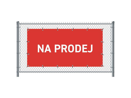 Fence Banner 300 x 140 cm Open English Red