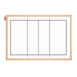 Tablica taktyczna MEMOBE, such-mag biała, boisko do piłki siatkówki, rama drewniana, 90x60 cm