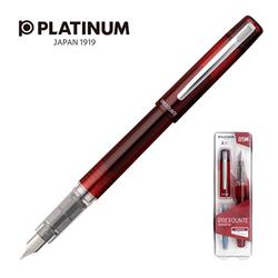 Pióro wieczne Platinum Prefounte Crimson Red, M, w plastikowym opakowaniu, na blistrze, bordowe