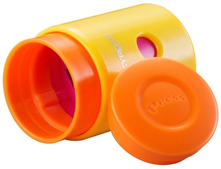 Temperówka KEYROAD Pumpy, plastikowa, pojedyńcza, z pojemnikiem, pakowane na displayu, mix kolorów