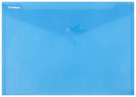 Teczka kopertowa DONAU zatrzask, PP, A4, 180mikr., niebieska