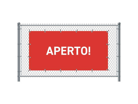 Fence Banner 200 x 100 cm Open Italian Blue