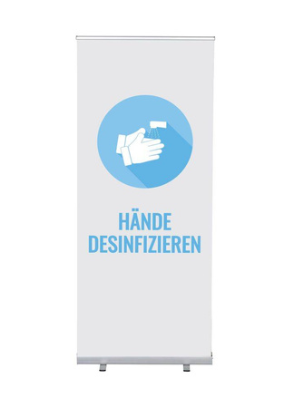 Roll-Banner Budget 85 Complete Set Desinfect Hands White French