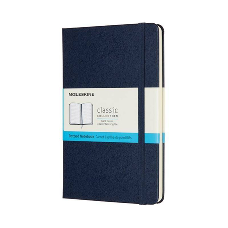 Notes MOLESKINE Classic M (11,5x18 cm) w kropki, twarda oprawa, sapphire blue, 208 stron, niebieski