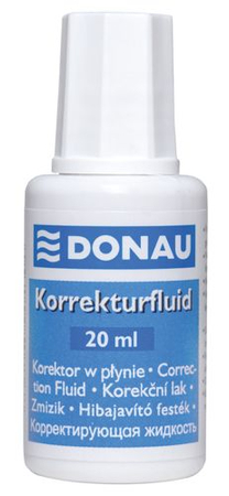 Korektor w płynie DONAU z pędzelkiem, 20ml, zawieszka