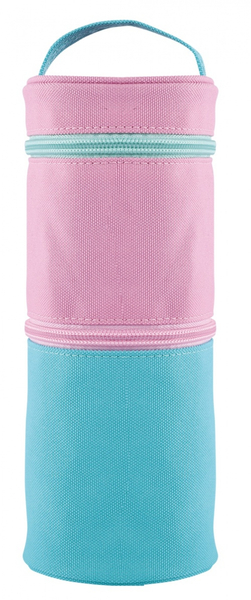 Piórnik KEYROAD, tuba, podwójny zamek, uchwyt, mix kolorów