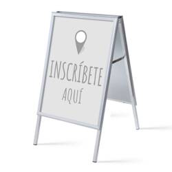 A-board A1 Complete Set Sign In Here Grey Spanish
