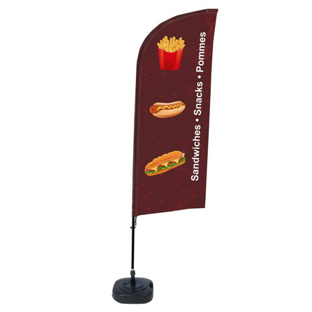 Beachflag Alu Wind Komplett-Set Snacks Deutsch