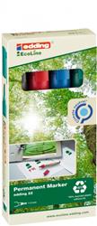 Marker permanentny e-22/4 s EDDING ecoline, 1-5mm, 4 szt., mix kolorów