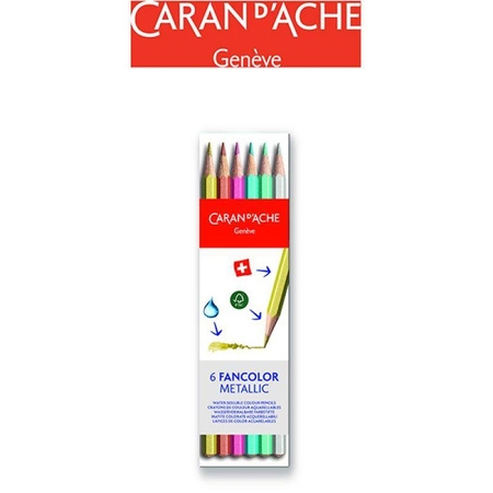 Kredki CARAN D'ACHE Fancolor Metallic, 6 szt.