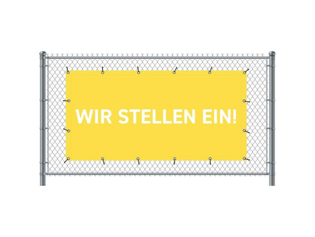 Zaun-Banner 300 x 140 cm Wir Stellen Ein Französisch Rot