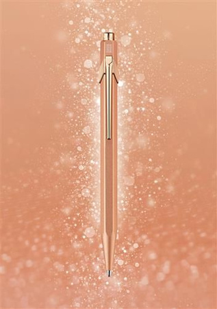 Długopis CARAN D'ACHE 849 Brut Rose, M, w pudełku, różowe złoto