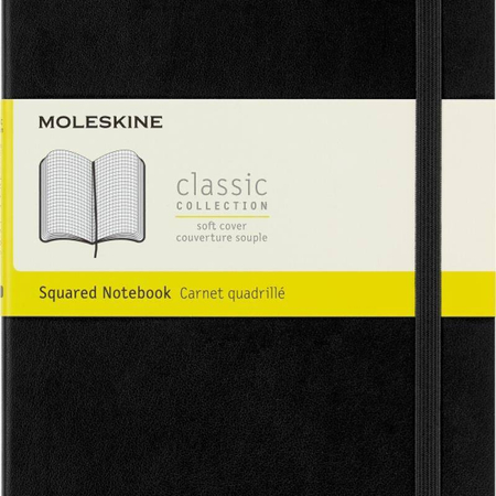 Notes MOLESKINE Classic L (13x21cm) w kratkę, miękka oprawa, 192 strony, czarny