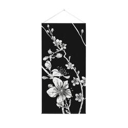 Hanging Flag Banner 58 x 160 cm Abstract Japanese Cherry Blossom Black