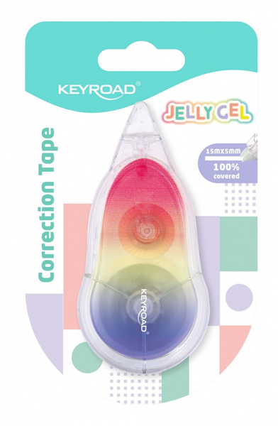 Korektor w taśmie KEYROAD Jelly Gel, 15mx5mm, blister, mix kolorów