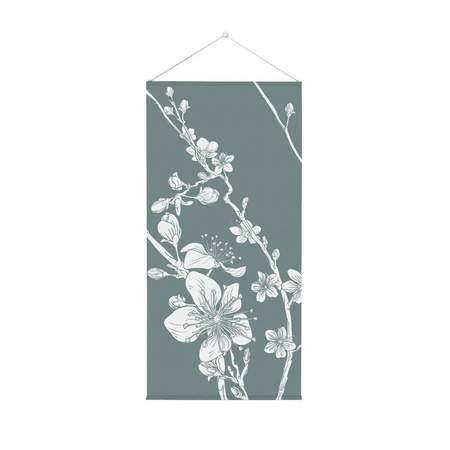 Hanging Flag Banner 58 x 120 cm Abstract Japanese Cherry Blossom Green