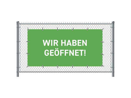 Zaun-Banner 200 x 100 cm Geöffnet Französisch Rot