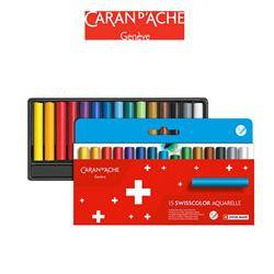 Kredki akwarelowe woskowe CARAN D'ACHE Swisscolor, kartonowe pudełko, 15 szt.