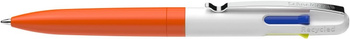 Długopis automatyczny SCHNEIDER TAKE 4 Neon, M, 4 kolory wkładu, pomarańczowo-biały