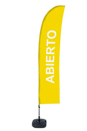 Beach Flag Budget Wind Complete Set Open Yellow Spanish