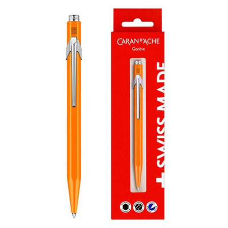 Długopis CARAN D’ACHE 849 Gift Box Fluo Line Orange, pomarańczowy