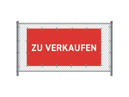 Zaun-Banner 200 x 100 cm Zu Verkaufen Französisch Rot