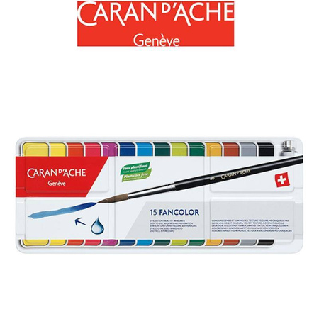 Farby CARAN D'ACHE Gouache Fancolor Cakes, 15 szt.