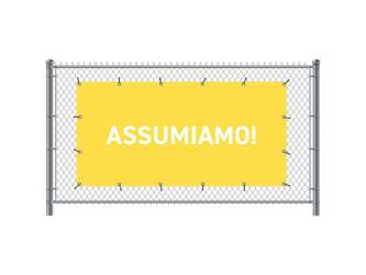 Fence Banner 300 x 140 cm Hiring Italian Yellow