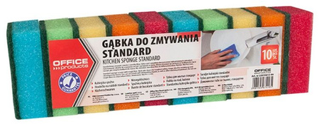 Gąbka do zmywania OFFICE PRODUCTS Standard, 10szt., mix kolorów