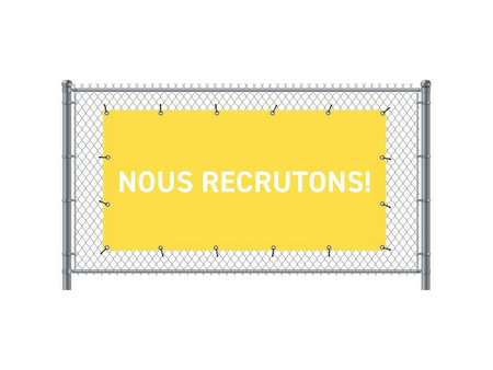 Fence Banner 200 x 100 cm Hiring French Yellow