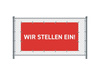 Zaun-Banner 300 x 140 cm Wir Stellen Ein Deutsch Rot