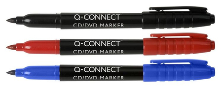 Marker do płyt CD/DVD Q-CONNECT, 1mm (linia), czarny